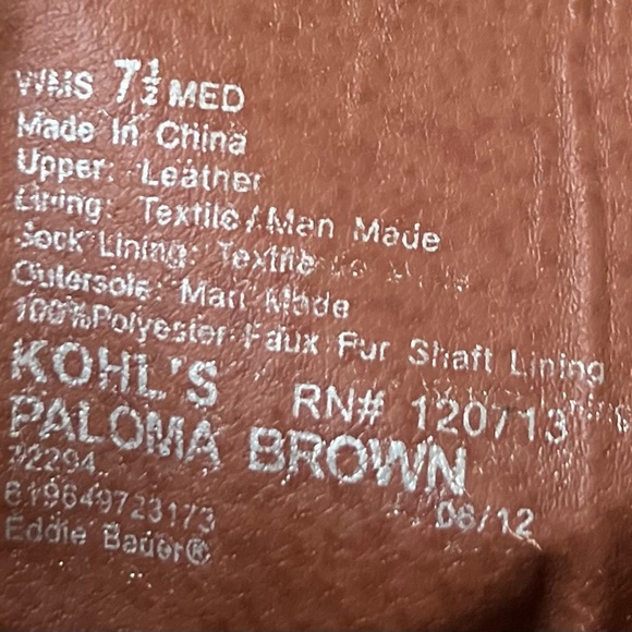 Eddie Bauer Size 7.5 Brown Leather/Textile Zippered Boots with Buckle Accents - Picture 11 of 16